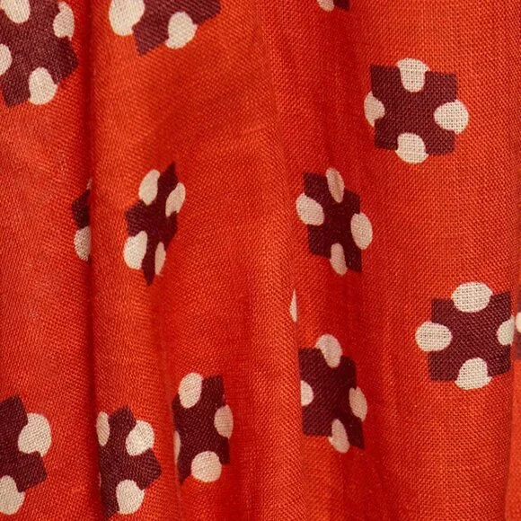 Johanna Ortiz Printed linen flared sleeve midi dress - Picture 5 of 8